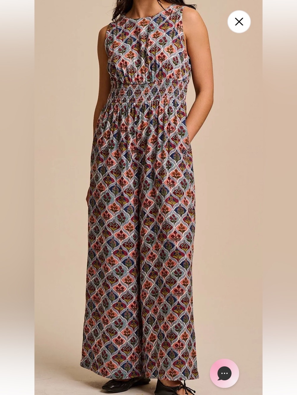 Lucy & Yak Simone jumpsuit in walled blooms